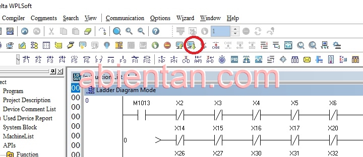 Cách download chương trình từ trên máy tính xuống plc delta