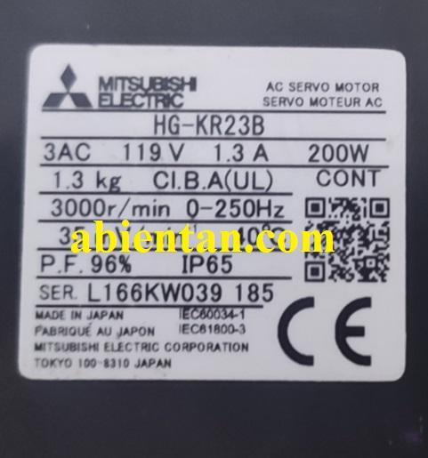 Thông tin sản phẩm motor servo cũ mitsubishi 100w HG-KR23B