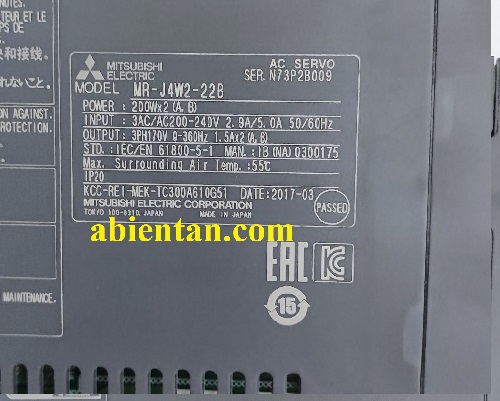 Thông tin driver servo mitsubishi cũ giá rẻ MR-J4W2-22B